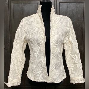 D&Y Evening Petite Raised Rose Design Blazer - size small